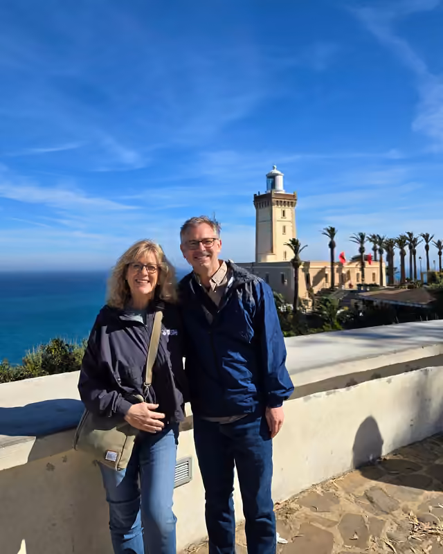 Guests at the Cap Spartel lighthouse above the Atlantic